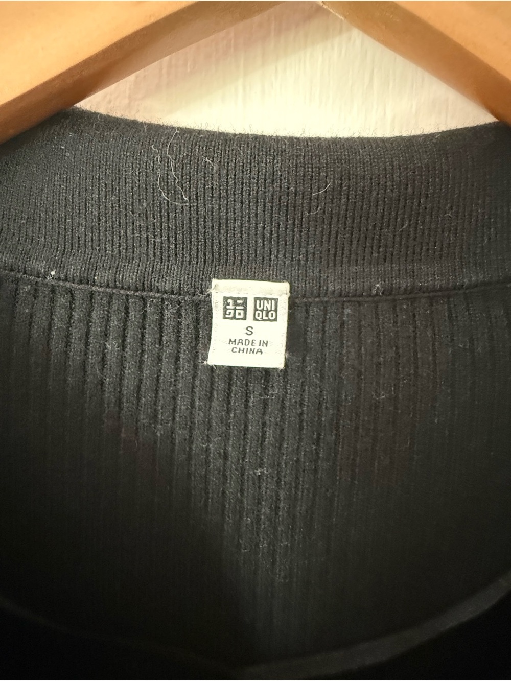 Black Collared Rib-Knit Top - Picture 3 of 3